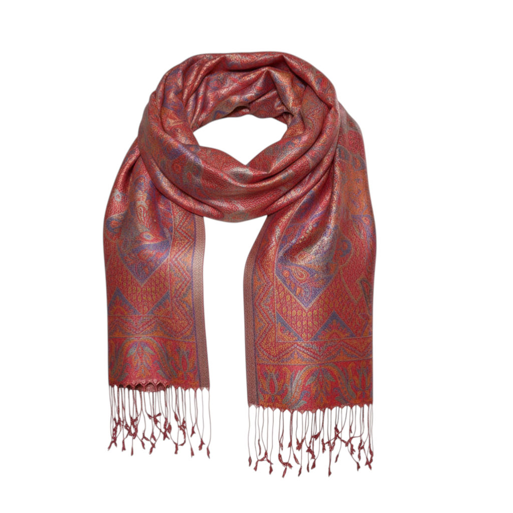 Bright Red Silk Shawls